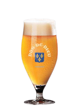 vetro con logo unibroue don de dieu du quebec
