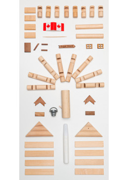 Plano de montaje de cabaña de madera.