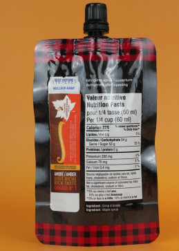 pochette de sirop d'érable ambré