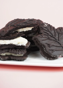 galleta de hoja de arce con chocolate