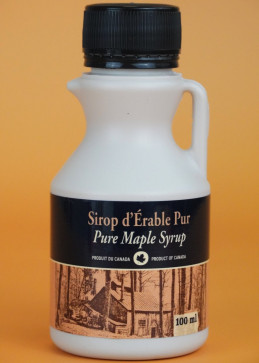 Jarra de 100 ml de sirope de arce color ámbar