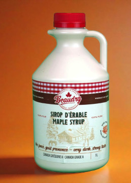 Very dark maple syrup jug 1 liter