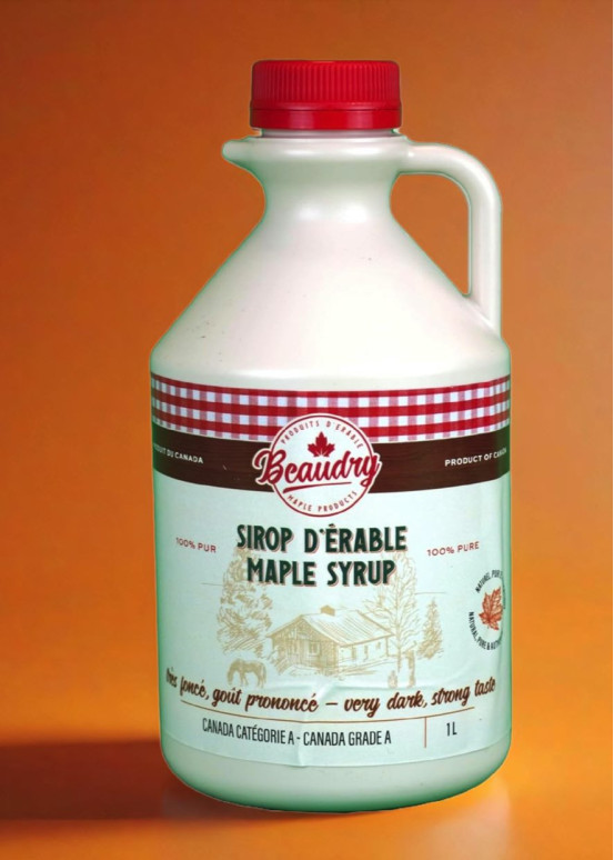 Very dark maple syrup jug 1 liter Very dark maple syrup jug 1 liter
