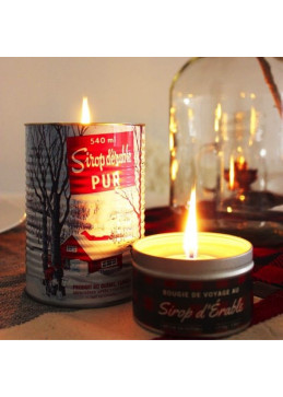 Burning maple candle