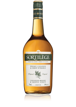 Bouteille de liqueur de whisky sortilège au sirop d'érable du Quebec de 750 ml vue au Canada
