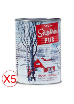 Sirop d'érable doré en conserve pack de 5