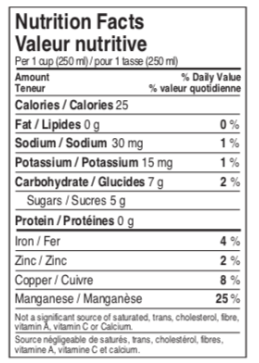Valores nutricionales del Maple 3