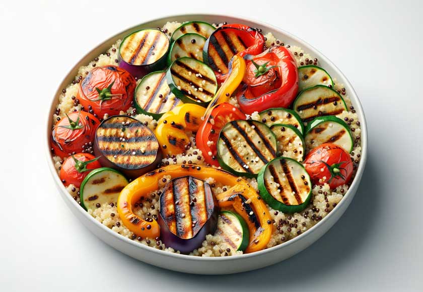 Salade de quinoa aux légumes grillés