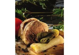 Lammkeule mit Lauch, karamellisiert mit Ahorn