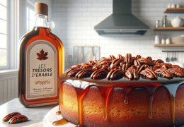 Receta de pastel de nueces y jarabe de arce