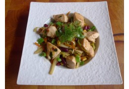 Wok de pollo canadiense - Receta