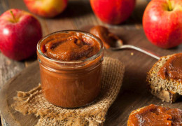 Receta típica de mantequilla de manzana y calabaza