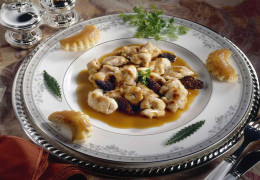 Receta de fricasé de mollejas con crema de sidra del fuego