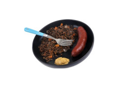 Lentejas pequeñas saladas con mostaza de arce