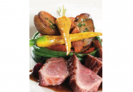 Pechuga de pato con salsa de arce