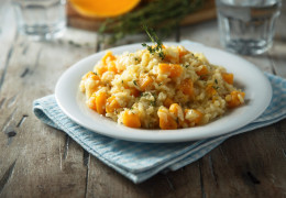 Risotto de nueces caramelizadas con sirope de arce